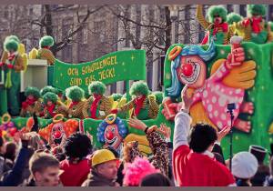 Wagon with jesters at the carnival in Germany